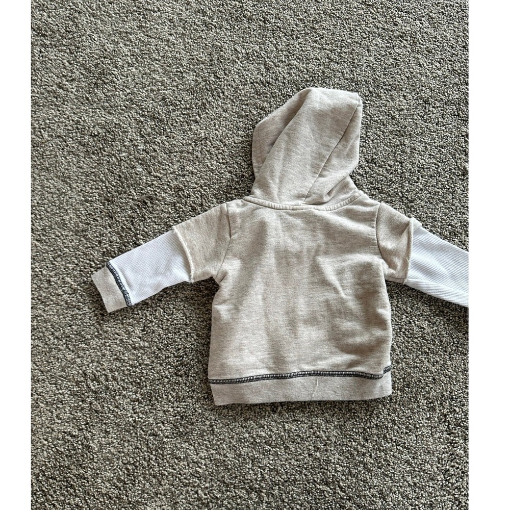 Disney Baby Mickey Mouse Layered Look Hoodie Oatmeal Heather 6-9 Months